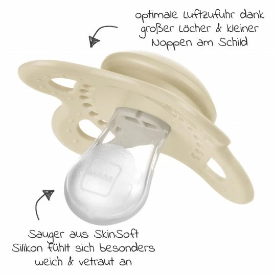 MAM Schnuller 2er Pack Original Elements - Silikon 0-6 M - Waschbär & Fuchs 3 MAM Schnuller 2er Pack Original Elements - Silikon 0-6 M - Waschbär & Fuchs – Bild 3