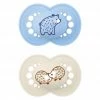 MAM Schnuller 2er Pack Original Elements - Silikon 6-16 M - Bär & Igel