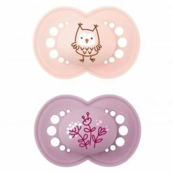 MAM Schnuller 2er Pack Original Elements - Silikon 6-16 M - Eule & Blume