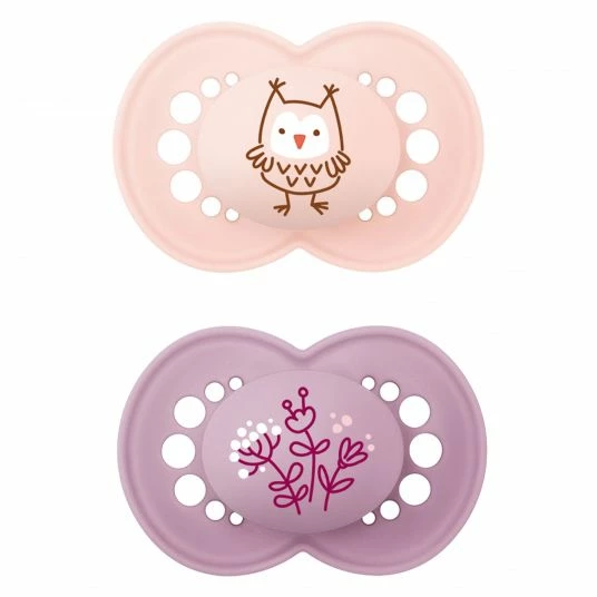 MAM Schnuller 2er Pack Original Elements - Silikon 6-16 M - Eule & Blume 1 MAM Schnuller 2er Pack Original Elements - Silikon 6-16 M - Eule & Blume