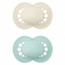 MAM Schnuller 2er Pack Original Elements - Silikon 6-16 M - Mint Beige