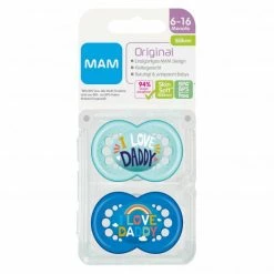 MAM Schnuller 2er Pack Original - Silikon 6-16 M - I Love Daddy - Blau -Baden & Waschen Verkäufe mam schnuller 2er pack original silikon 6 16 m i love daddy blau 6763520021 d2