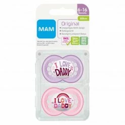 MAM Schnuller 2er Pack Original - Silikon 6-16 M - I Love Daddy - Rosa -Baden & Waschen Verkäufe mam schnuller 2er pack original silikon 6 16 m i love daddy rosa 6763760021 d2