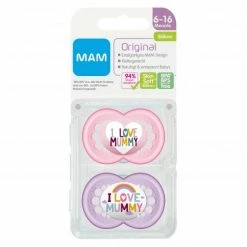 MAM Schnuller 2er Pack Original - Silikon 6-16 M - I Love Mummy - Rosa -Baden & Waschen Verkäufe mam schnuller 2er pack original silikon 6 16 m i love mummy rosa 6673742221 d2