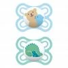 MAM Schnuller 2er Pack Perfect - Silikon 0-6 M - Bär & Dino