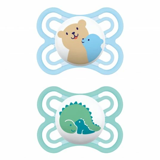 MAM Schnuller 2er Pack Perfect - Silikon 0-6 M - Bär & Dino 1 MAM Schnuller 2er Pack Perfect - Silikon 0-6 M - Bär & Dino