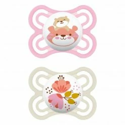 MAM Schnuller 2er Pack Perfect - Silikon 0-6 M - Tiger & Blume