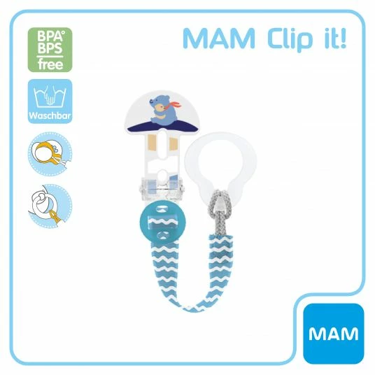 MAM Schnullerband Clip it - Bär 2 MAM Schnullerband Clip it - Bär – Bild 2