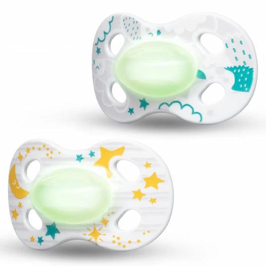 Medela Leucht-Schnuller 2er Pack Night & Night 0-6 M - Sternenhimmel / Igel 1 Medela Leucht-Schnuller 2er Pack Night & Night 0-6 M - Sternenhimmel / Igel