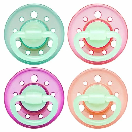 Nip Leucht-Schnuller 4er Pack Cherry Night - Latex 0-6 M - Girl 1 Nip Leucht-Schnuller 4er Pack Cherry Night - Latex 0-6 M - Girl