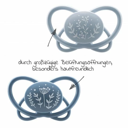 Nip Öko-Schnuller 2er Pack My Butterfly - Silikon 0-6 M - aus nachwachsenden Rohstoffen - Blau 2 Nip Öko-Schnuller 2er Pack My Butterfly - Silikon 0-6 M - aus nachwachsenden Rohstoffen - Blau – Bild 2