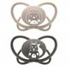 Nip Öko-Schnuller 2er Pack My Butterfly - Silikon 16-32 M - aus nachwachsenden Rohstoffen - Braun / Grau
