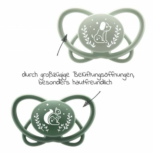 Nip Öko-Schnuller 2er Pack My Butterfly - Silikon 5-18 M - aus nachwachsenden Rohstoffen - Grün 2 Nip Öko-Schnuller 2er Pack My Butterfly - Silikon 5-18 M - aus nachwachsenden Rohstoffen - Grün – Bild 2