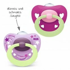 Nuk Leucht-Schnuller 2er Pack Signature Night - Silikon 6-18 M - Rosa -Baden & Waschen Verkäufe nuk leucht schnuller 2er pack signature night silikon 6 18 m rosa 10176278 d2