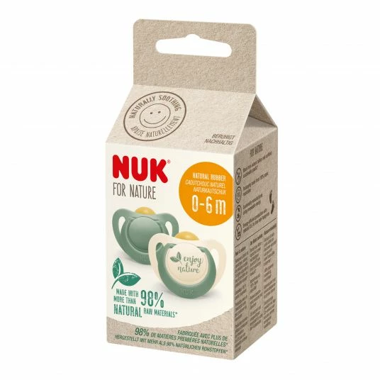 Nuk Schnuller 2er Pack for Nature - Kautschuk 0-6 M - Grün 5 Nuk Schnuller 2er Pack for Nature - Kautschuk 0-6 M - Grün – Bild 5