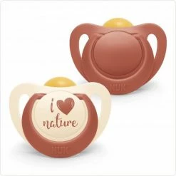 Nuk Schnuller 2er Pack for Nature - Kautschuk 6-18 M - Rot