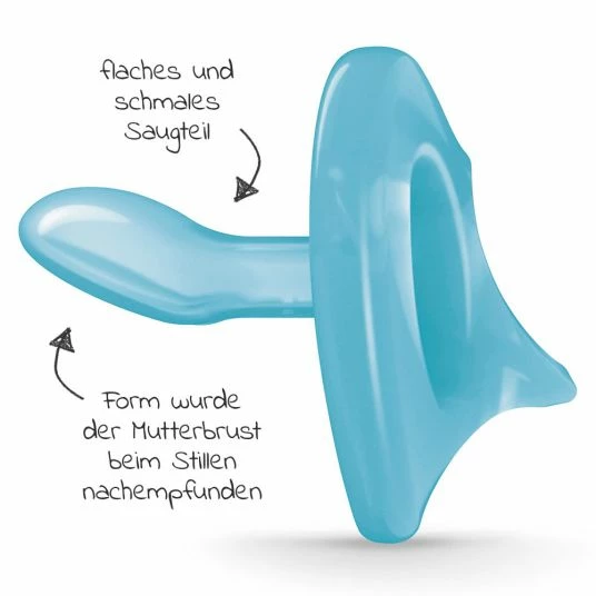 Nuk Schnuller 2er Pack Sensitiv - Silikon 0-6 M - Blau Grün 2 Nuk Schnuller 2er Pack Sensitiv - Silikon 0-6 M - Blau Grün – Bild 2
