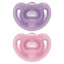 Nuk Schnuller 2er Pack Sensitiv - Silikon 0-6 M - Lila Rosa
