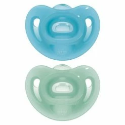 Nuk Schnuller 2er Pack Sensitiv - Silikon 6-18 M - Blau Grün