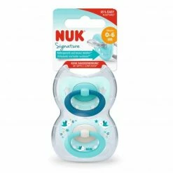 Nuk Schnuller 2er Pack Signature - Silikon 0-6 M - Hellblau / Mint -Baden & Waschen Verkäufe nuk schnuller 2er pack signature silikon 0 6 m hellblau mint 10730615 d3