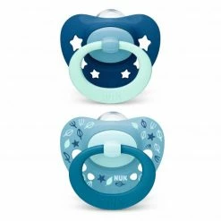 Nuk Schnuller 2er Pack Signature - Silikon ab 18 M - Blau / Dunkelblau