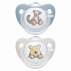Nuk Schnuller 2er Pack Trendline - Silikon 0-6 M - Disney Winnie Pooh - Grau Blau