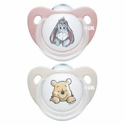 Nuk Schnuller 2er Pack Trendline - Silikon 0-6 M - Disney Winnie Pooh - Grau Rosa