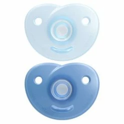 Philips Avent Schnuller 2er Pack Curved Soothie - Silikon 0-6 M - SCF099/21 - Blau