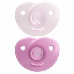 Philips Avent Schnuller 2er Pack Curved Soothie - Silikon 0-6 M - SCF099/22 - Rosa