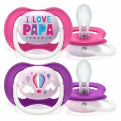 Philips Avent Schnuller 2er Pack Ultra Air Collection Happy 6-18 M - SCF080/04 - Papa Ballon