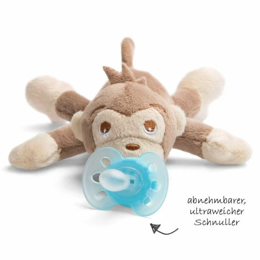 Philips Avent Schnullertier Snuggle Affe + Schnuller Ultra Soft - Silikon 0-6 M - SCF348/12 2 Philips Avent Schnullertier Snuggle Affe + Schnuller Ultra Soft - Silikon 0-6 M - SCF348/12 – Bild 2