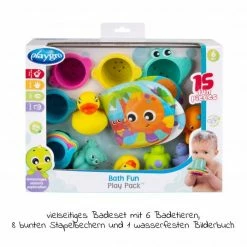 Baden & Waschen Verkäufe -Baden & Waschen Verkäufe playgro 15 tlg geschenkset badespielzeug mit 8 stapelbechern 6 badetieren 1 badebuch 4011500991001 d1