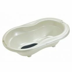 Rotho Babydesign Baby-Badewanne Top mit Anti-Rutschmatte - Perlweiß Creme
