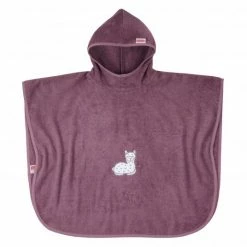 Wörner Bade-Poncho 75 x 60 cm - Stickerei Lama - Mauve