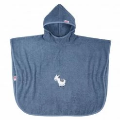 Wörner Bade-Poncho 75 x 60 cm - Stickerei Zebra - Dunkelblau