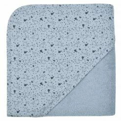 Wörner Kapuzenbadetuch 80 x 80 cm - Wal - Stahlblau